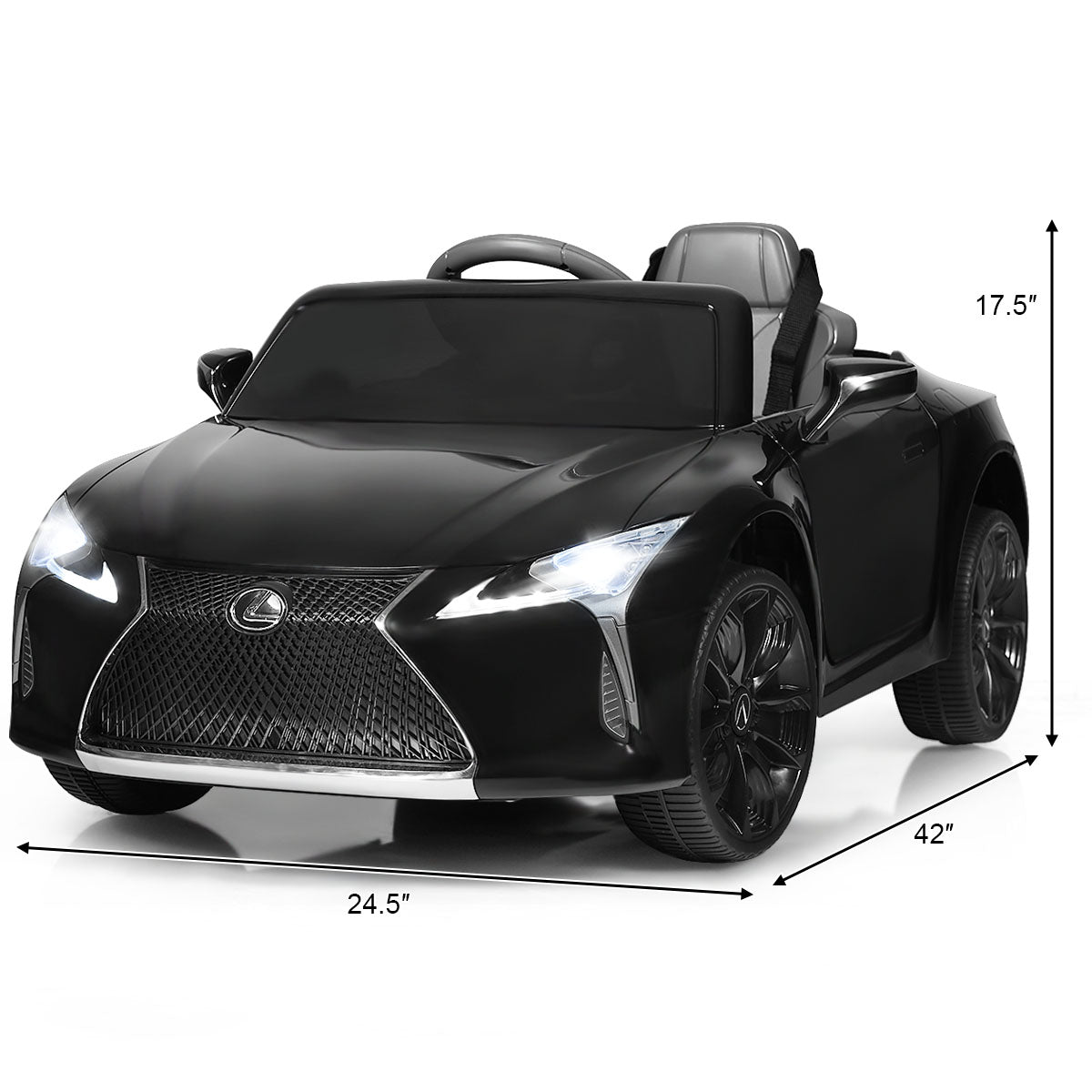 Licensed Electric Kids Ride-On Car with Remote Control Black