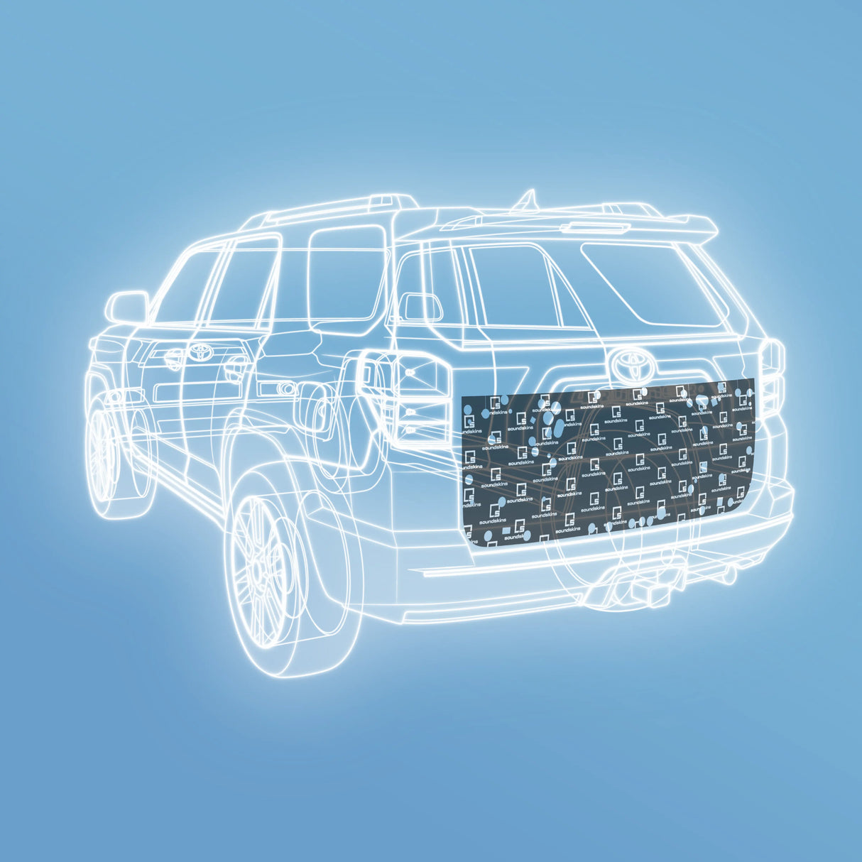 SoundSkins | 2010-2024 Toyota 4Runner Tailgate Sound Deadening Vehicle Specific Kit | SSK-4RNR-HATCH | 3 Layers (Acoustic Foam, Foil, Rubber Butyl), 10.27 sq ft SoundSkins Global