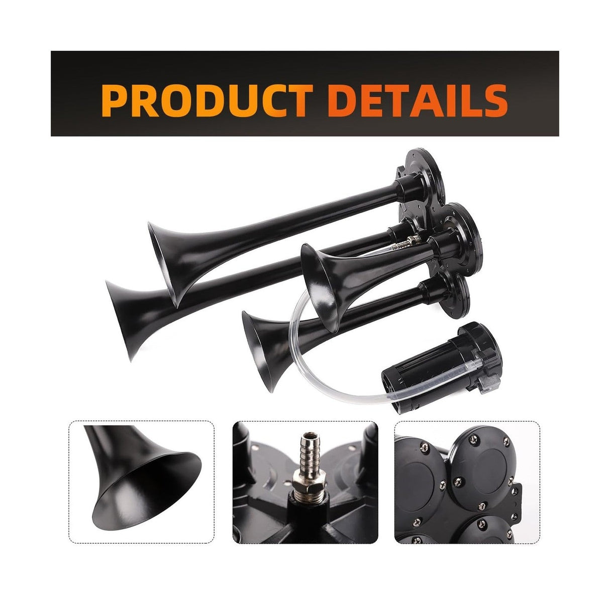 Train Horn Kit with Compressor – Ultra Loud Air Horn for Vehicles