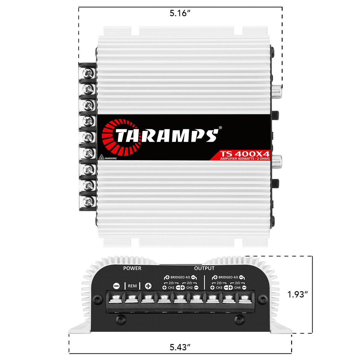 Taramps HD 3000 1 OHM + TS 400x4 2 OHM Car Audio Amplifier COMBO Taramps USA