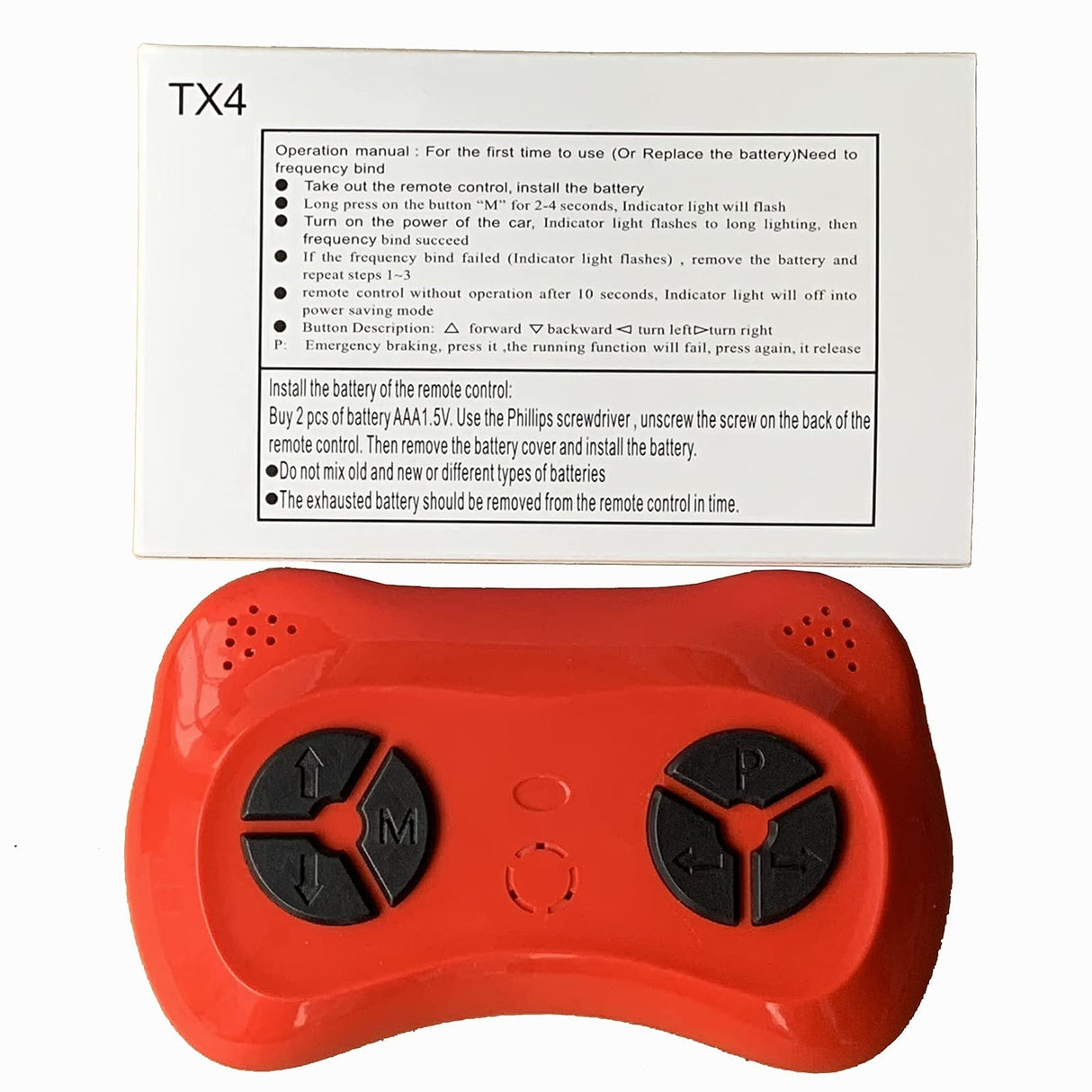 TX4 Kids Electric Ride-On Car with 2.4G Bluetooth Remote Control and Accessories