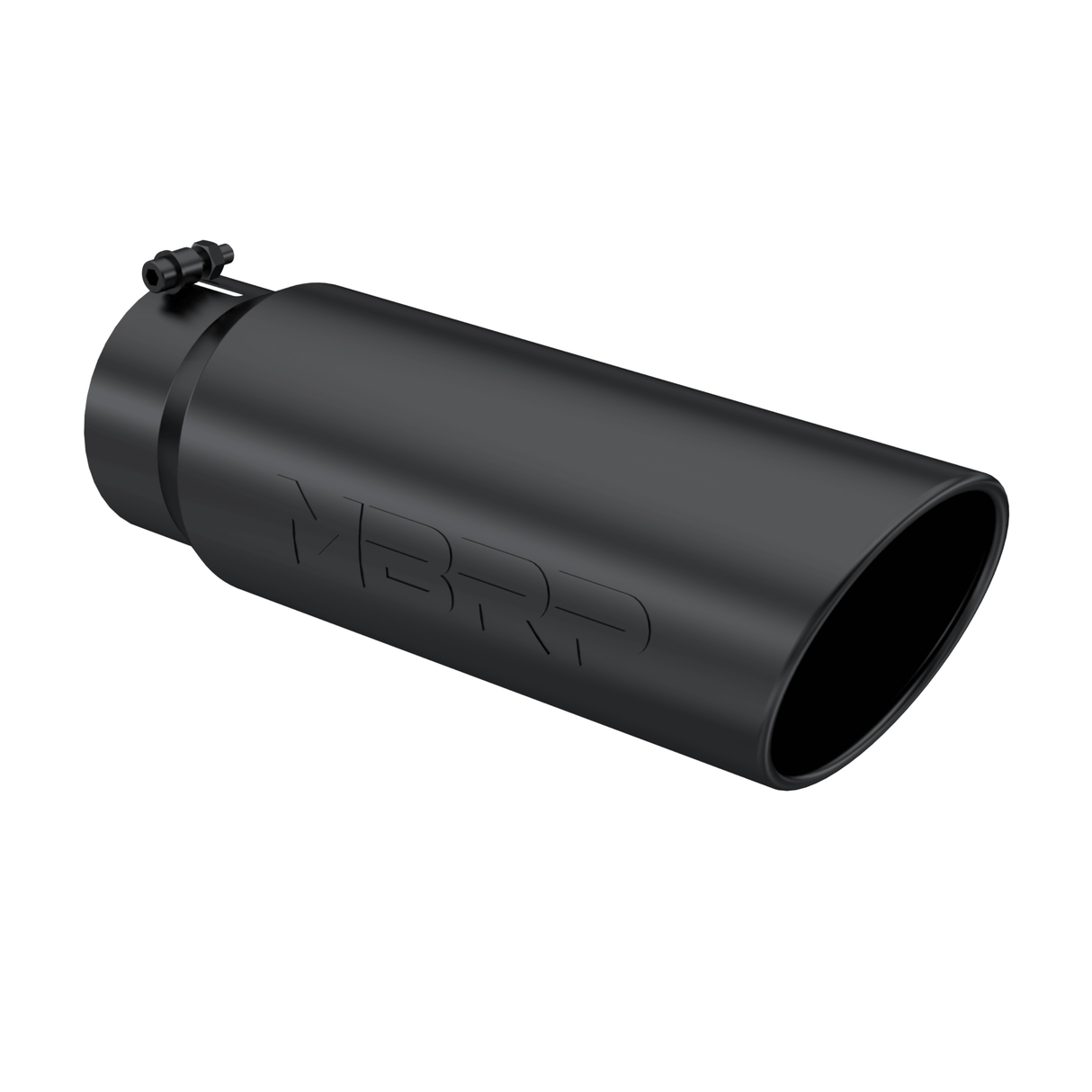 Universal Angled Rolled End Exhaust Tip Black Finish 5" - 6" x 18" (T5125BLK)