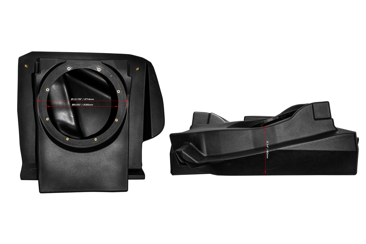 Can-Am® Maverick R 10" Front Driver Subwoofer Enclosure (4-SEAT MODELS) – Unloaded | UTVS-R-ENC-DRIVER-4F UTV Stereo