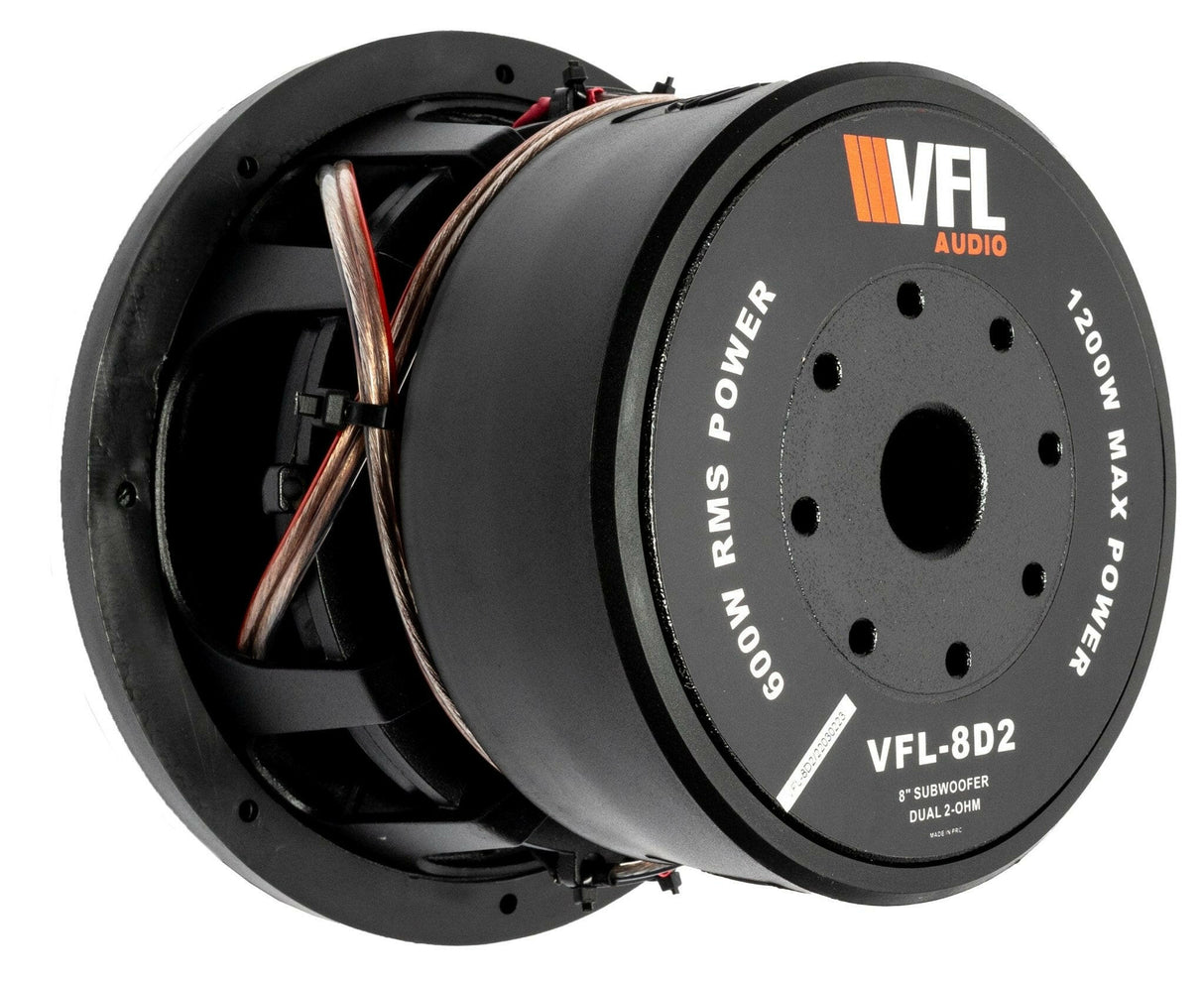 VFL 8″ Car Subwoofer | 600 Watts RMS | Dual Voice Coil 2 Ohm or 4 Ohm