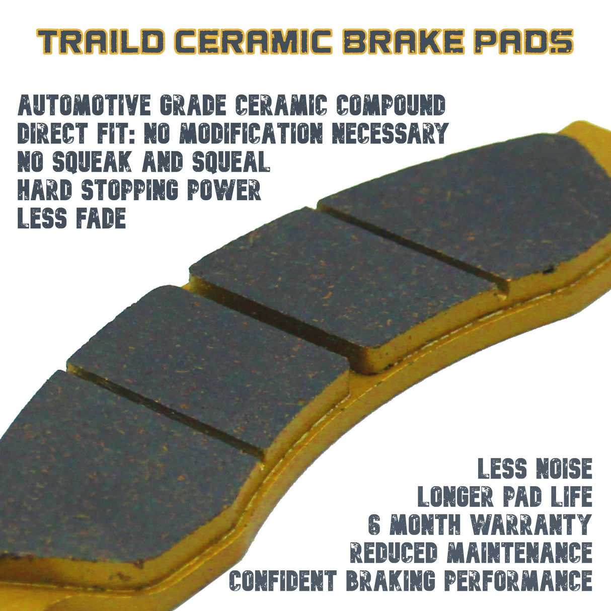Kawasaki Mule Pro DX/DTX/FX/FXT/FXR 2015-2027 Ceramic Brake Pad Set Traild