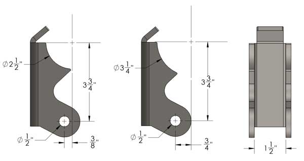 Jeep Wrangler YJ Rear Axle Shock Brackets