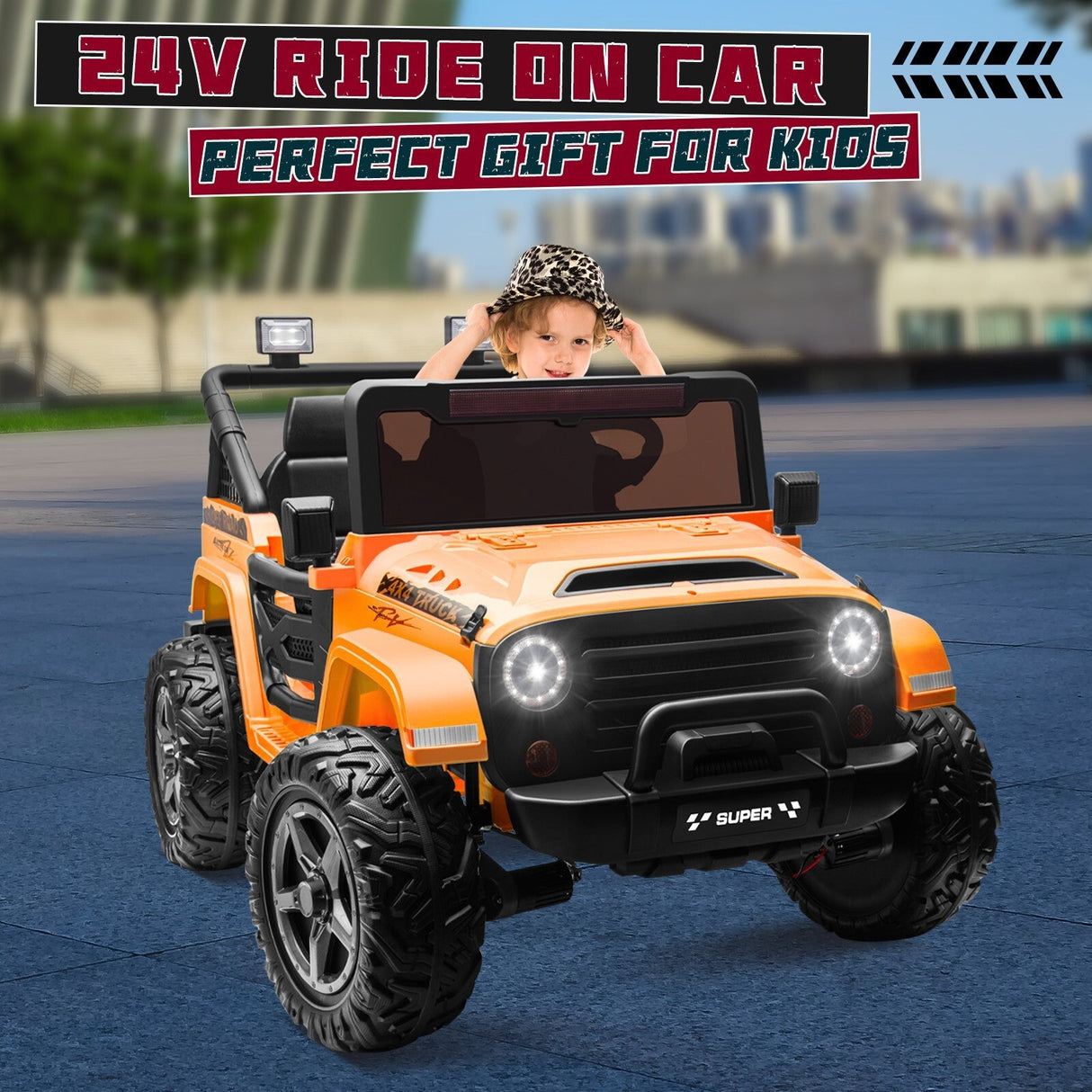 Kids Electric Ride-On Truck 24V 9AH Battery 4WD/2WD Multi-Color Power Car