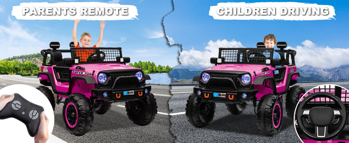 12V Electric Kids Ride-On Truck with Remote Control and 2 Seats