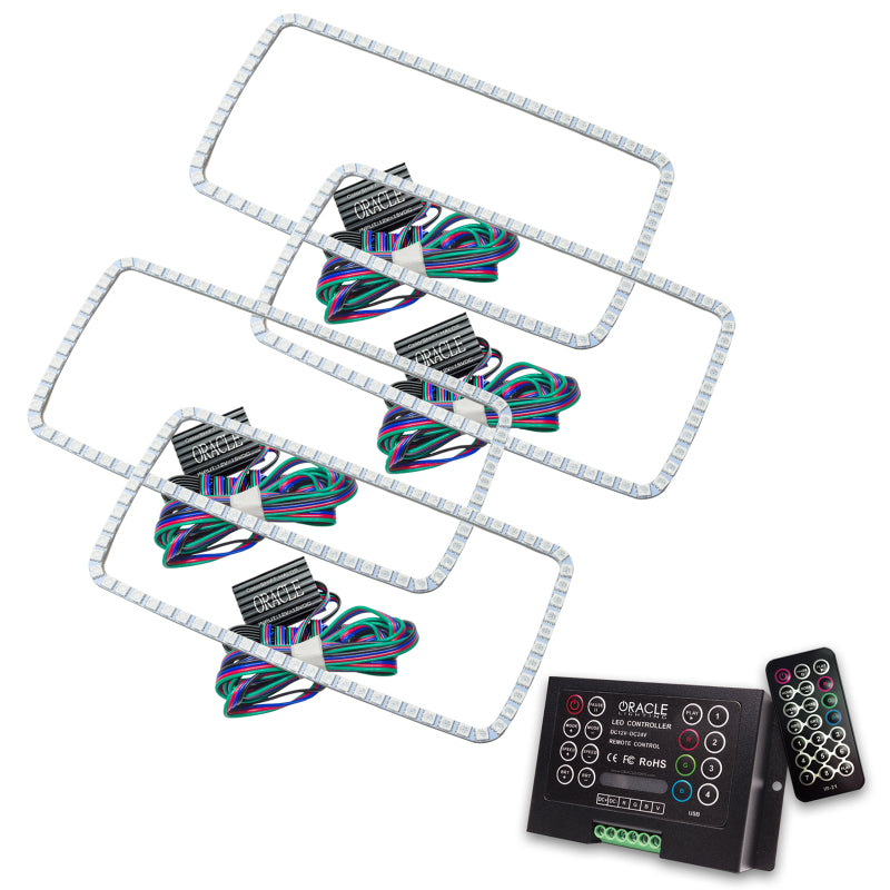 Oracle GMC Sierra 07-13 Halo Kit (New Square Ring Design) - ColorSHIFT w/ 2.0 Cntrl