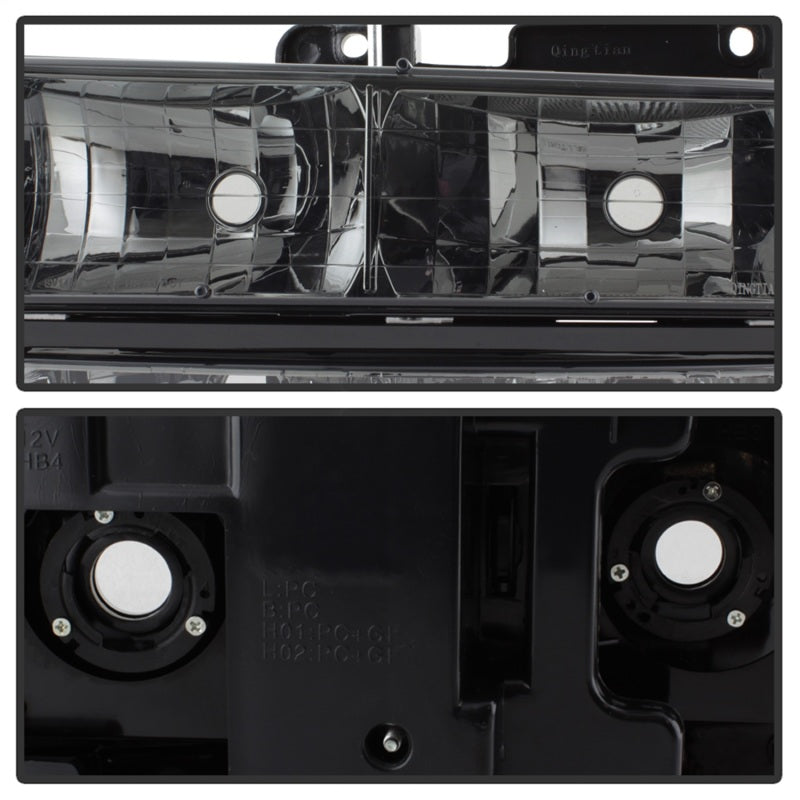 xTune Chevy Suburban 94-98 Headlights w/ Corner & Parking Lights 8pcs Smoked HD-JH-CCK88-AM-SM-SET