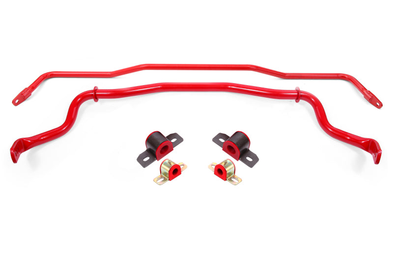 BMR 15-22 S550 Mustang Sway Bar Kit with Bushings Front and Rear Red BMR Suspension