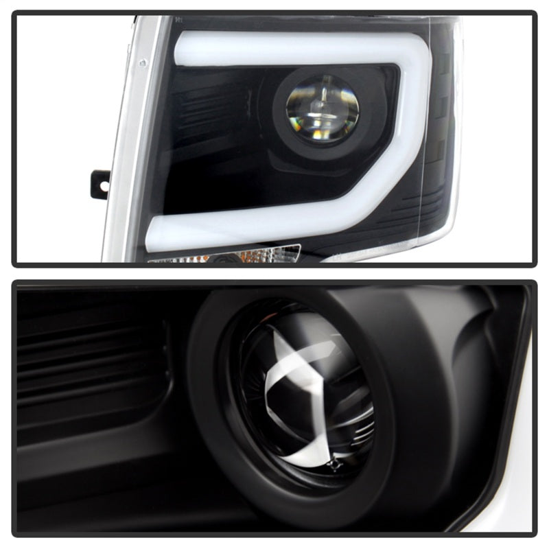 Spyder Ford F150 13-14 Projector Factory Xenon Model- Light Bar DRL Blk PRO-YD-FF15013-LBDRL-HID-BK