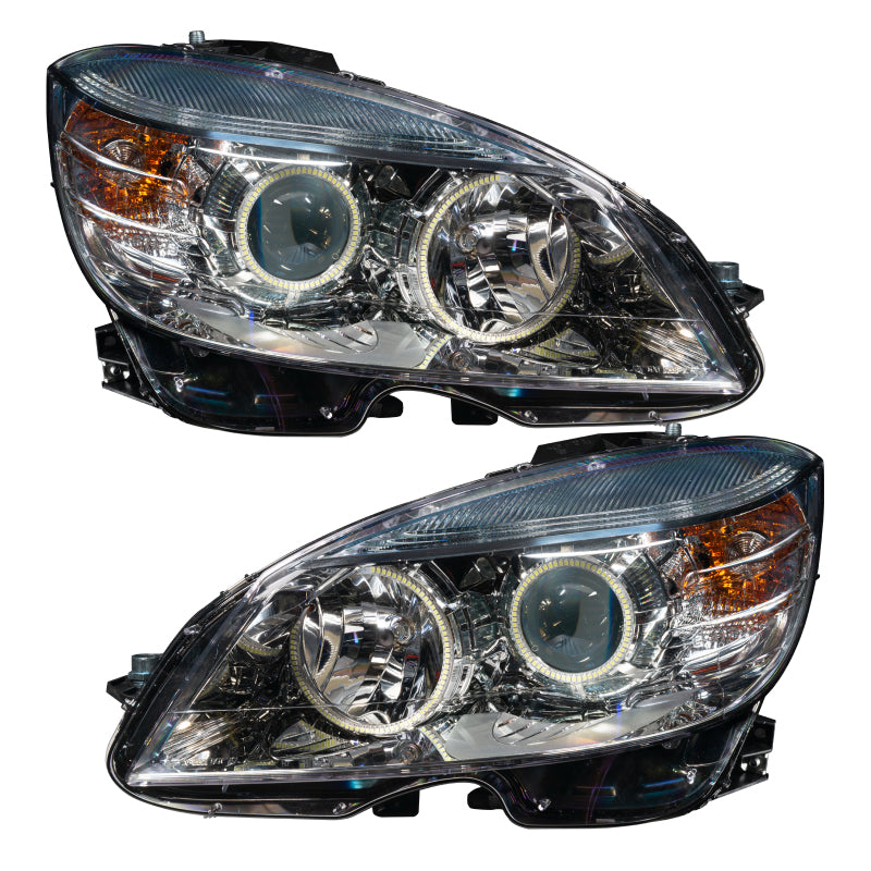 Oracle 08-11 Mercedes Benz C-Class Pre-Assem. Headlights Chrome Housing- w/2.0 Cntrl