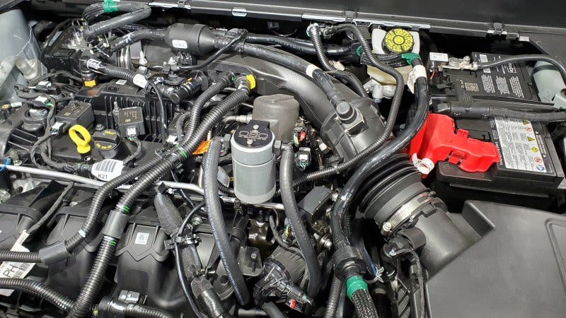 J&L 19-24 Ford/Lincoln SUVs & Trucks w 2.0 EcoBoost Driver Side Oil Separator 3.0 - Clear An