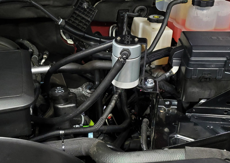 J&L 20-25 Chevy Silverado/GMC Sierra 2500/3500 6.6L Drivers Side Oil Separator 3.0 - Clear Anodized