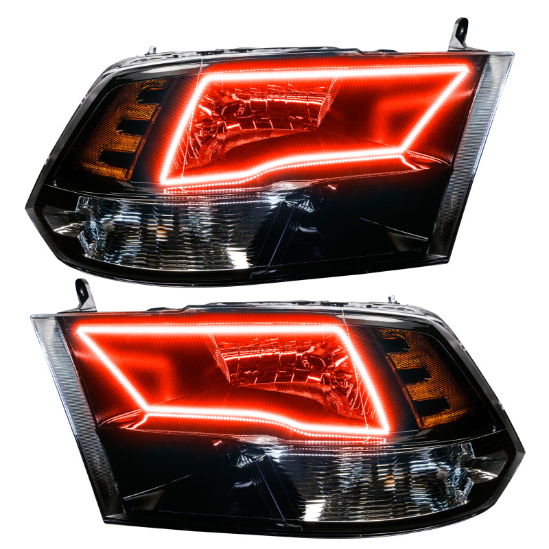 Oracle 09-17 RAM 1500 Quad Pre-Assembled Headlights Blk Housing - w/ Simple Cntrl