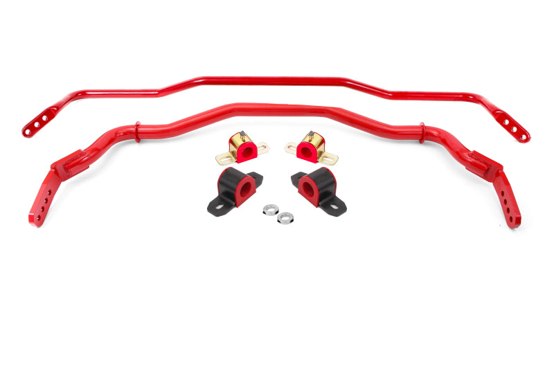 BMR 15-22 S550 Mustang Sway Bar Kit with Bushings Front and Rear Red BMR Suspension