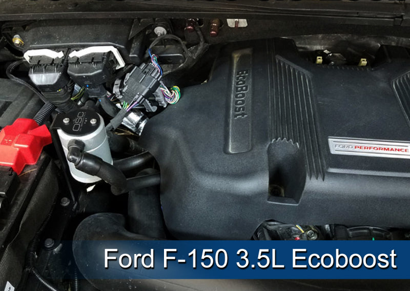 J&L 2011-2025 Ford F-150 2.7L/3.5L/5.0L Passenger Side Oil Separator 3.0 - Clear Anodized