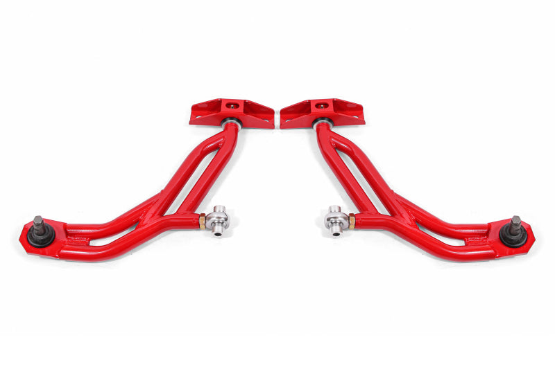 BMR 10-14 Ford Mustang Adj. Lower A-Arms w/ Delrin/Rod End / 19mm Tall Ball Joint - Red BMR Suspension