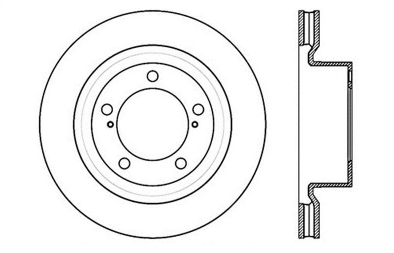 StopTech 07-19 Land Cruiser, LX570, Sequoia, Tundra SportStop Cryo Sport Drilled Rotor, Front Left