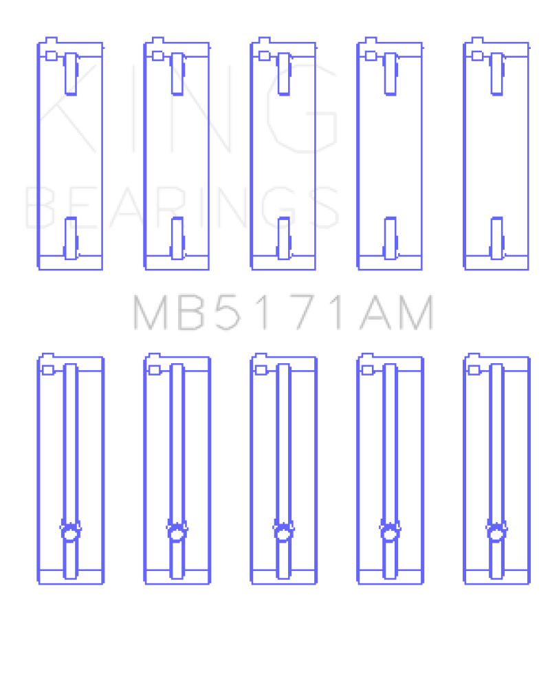 King Engine Bearings Mazda FS-DE L4/FP L4/FS L4 DOHC 16 Valve (Size +0.25) Main Bearing Set