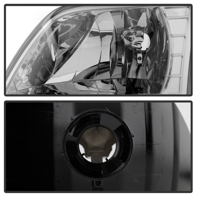 xTune Ford F150 97-03 Crystal Headlights w/ Clear LED Corners Smoke HD-ON-FF15097-LED-SET-SM