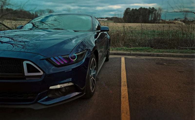 Oracle 15-17 Ford Mustang V6/GT/Shelby Dynamic DRL w/ Halo Kit - ColorSHIFT - Dynamic