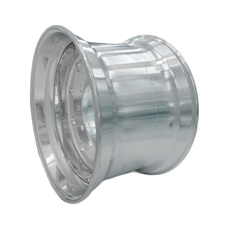 22.5x14 Super Single Truck Wheels 2pcs Forged Aluminum Rims Flat Face Polished Hub Pilot