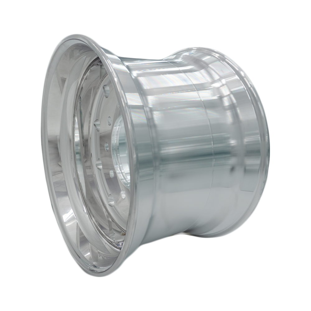 Super Single Wheels 22.5x14 Forged Aluminum Rims Flat Face Polished Hub Pilot