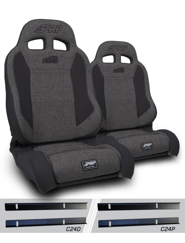 PRP 03-06 Jeep Wrangler TJ Enduro Elite Suspension Seat Trek Edition - Gray (Pair)