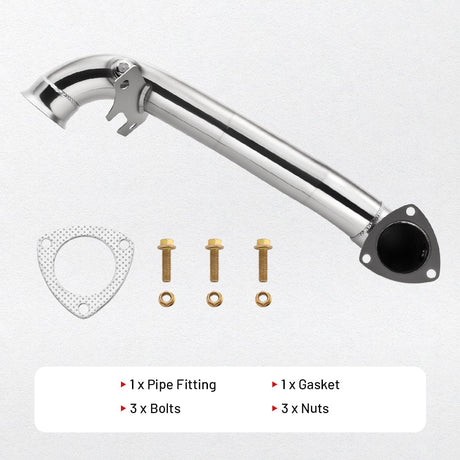 Downpipe Exhaust for 2007-2016 Mini Cooper R55-R61 1.6L Turbo 2.5 inch with 2 O2 sensor bungs Flashark
