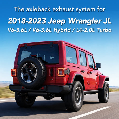 2007-2017 Jeep Wrangler JK (3.6L / 3.8L) & 2018-2023 Jeep Wrangler JL (2.0L / 3.6L) Axle-Back Exhaust System Flashark