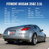 2003-2009 Nissan 350Z 3.5L Cat Back Exhaust w/ 4.5 Inches Dual Burnt Tips