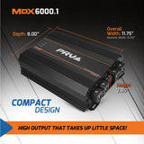PRV Audio MDX6000.1 0.5 Ohm Compact Mini 1-Channel Full Range Amplifier
