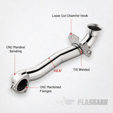 Downpipe Exhaust for 2007-2016 Mini Cooper R55-R61 1.6L Turbo 2.5 inch with 2 O2 sensor bungs