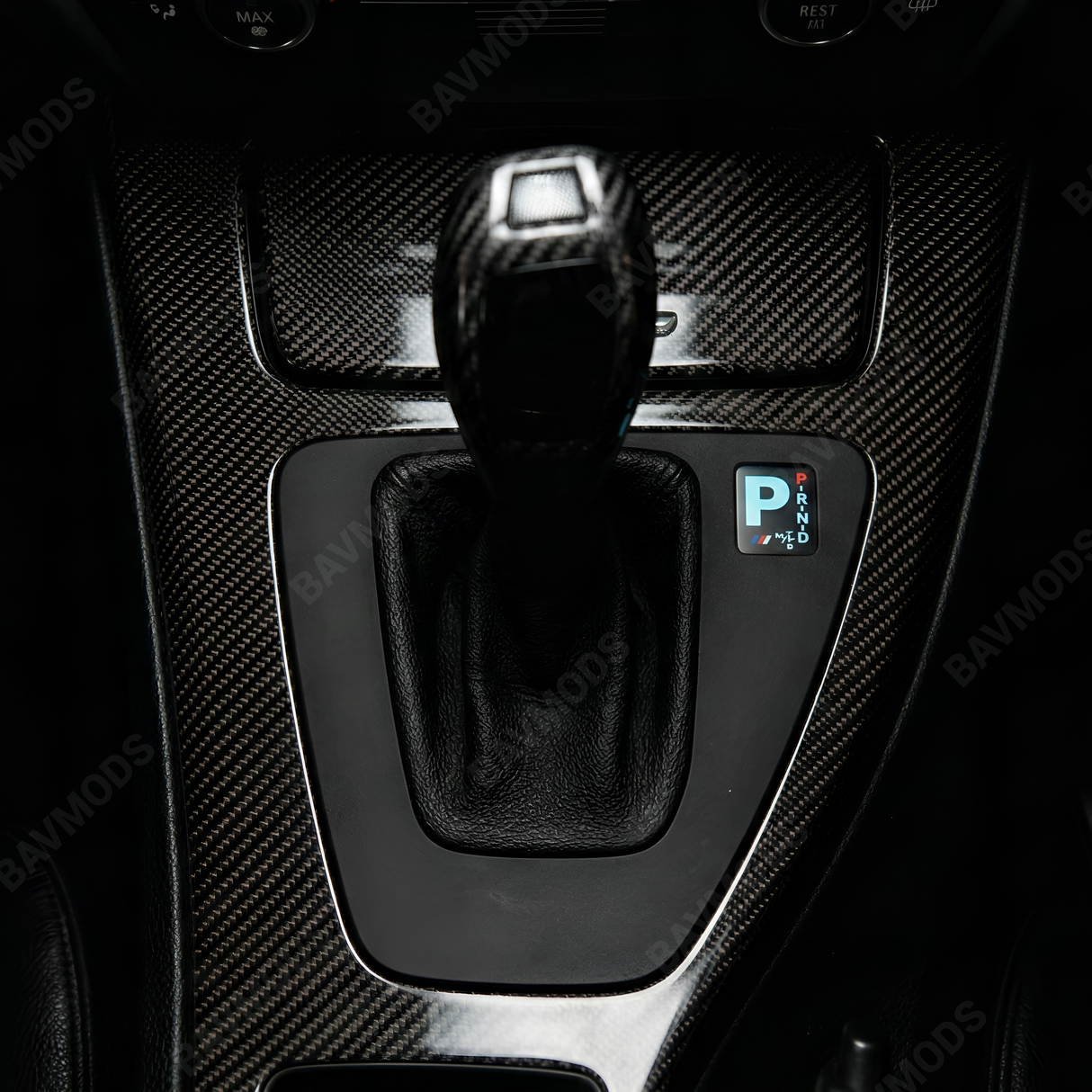 BAVMODS® Digital Gearshift Indicator Conversion Kit for BMW E9X 3 Series (Right Hand Drive, EU & Asia Models) | LCD Display + Included Replacement Trim Panel BAVMODS®