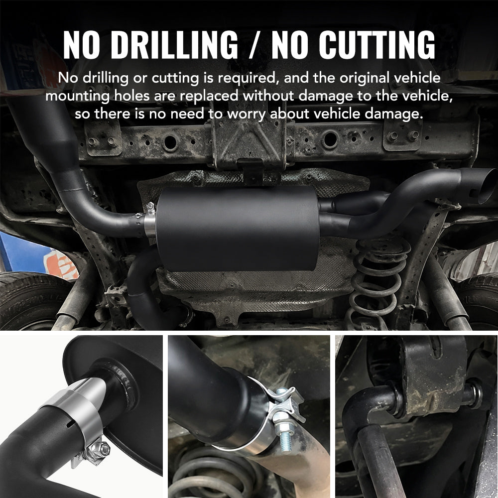 2007-2017 Jeep Wrangler JK (3.6L / 3.8L) & 2018-2023 Jeep Wrangler JL (2.0L / 3.6L) Axle-Back Exhaust System Flashark