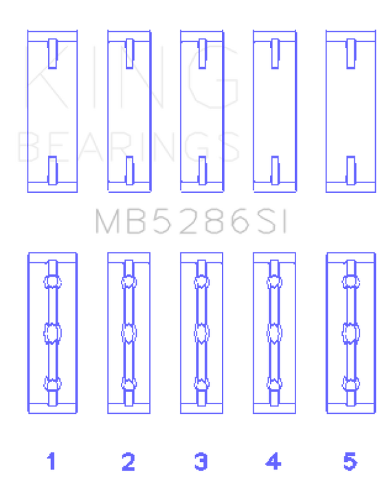 King Engine Bearings Toyota 1Uz-Fe/2Uz-Fe/3Uz-Fe (Size +0.50mm) Main Bearing Set