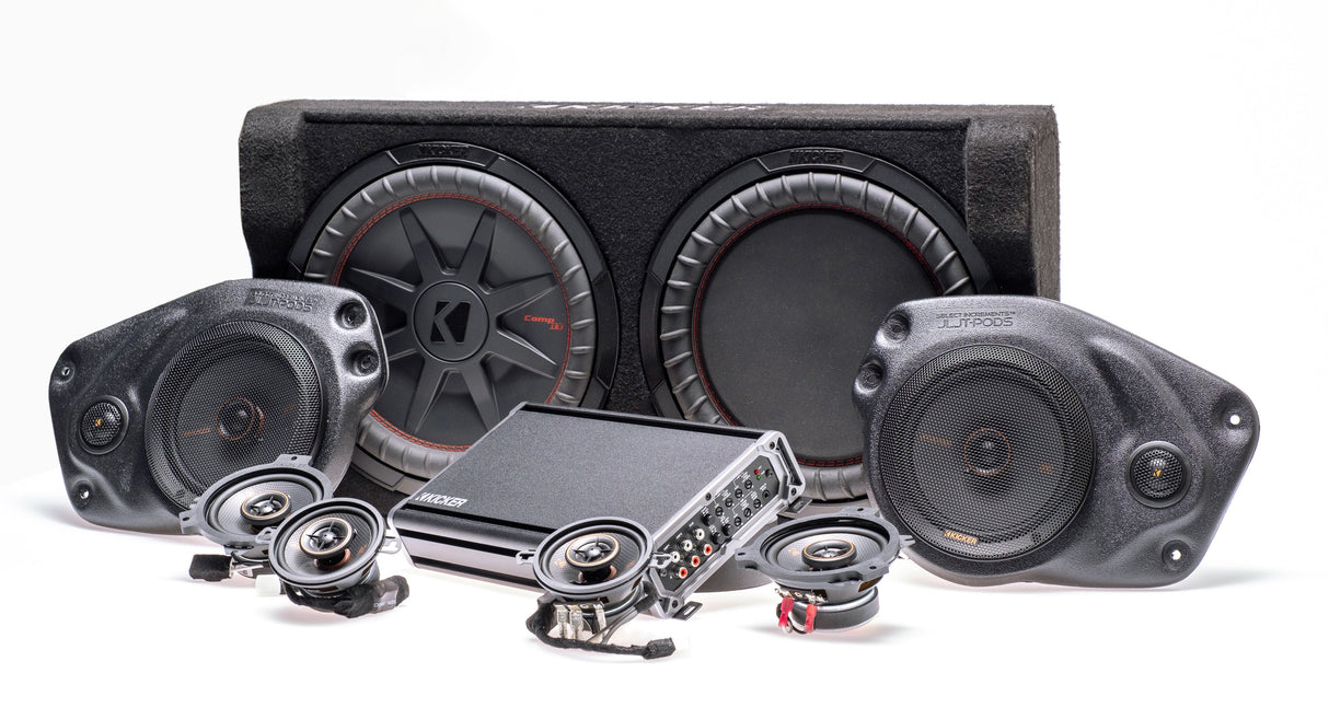 Kicker Plug & Play Full System 5-Channel, 8-Speakers KS, Sub Bundle  | '18- '23 JL Wrangler