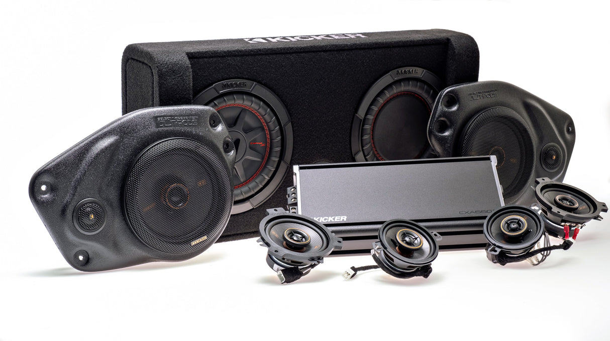 Kicker Plug & Play Full System 5-Channel, 8-Speakers KS, 8" Sub Bundle  | '18- '23 JL Wrangler/ '20- '23 JT Gladiator