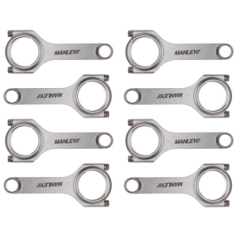 Manley Chrysler LS1 H Beam Connecting Rod Set  ARP 2000 3/8in w/ .927in Bushed Wrist Pins (Set of 8)