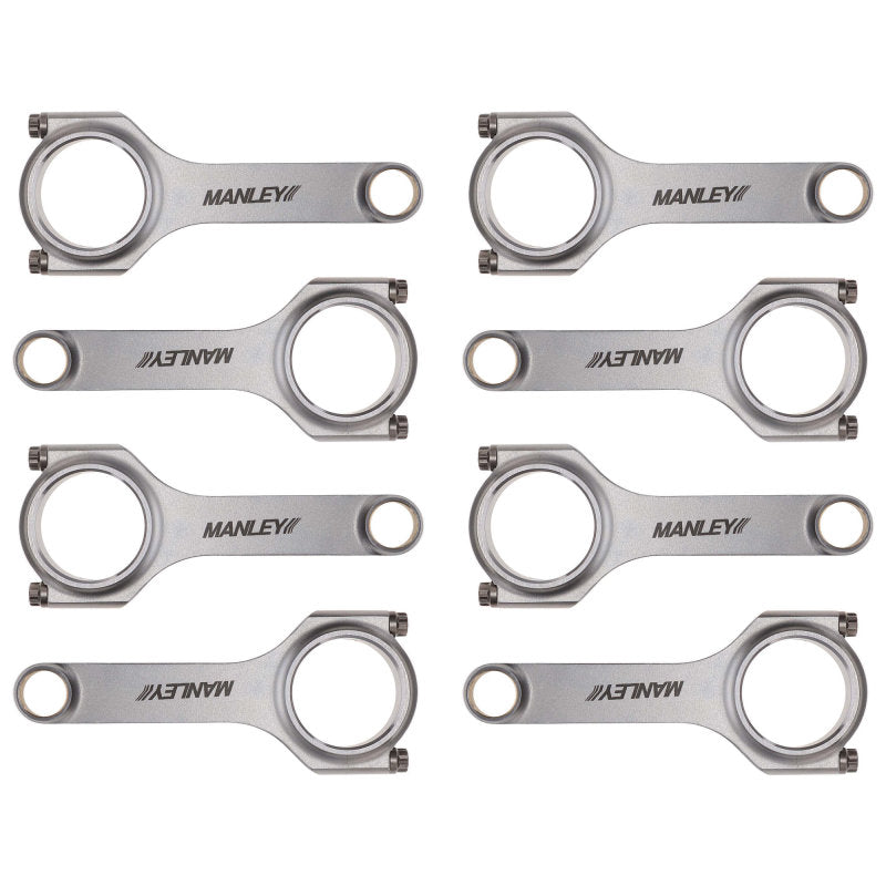 Manley Chrysler LS1 H Beam Connecting Rod Set  ARP 2000 3/8in w/ .927in Bushed Wrist Pins (Set of 8)