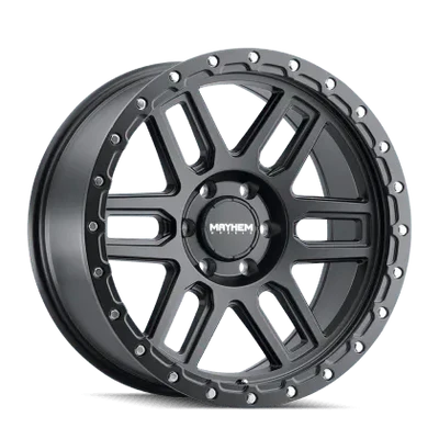 Mayhem 8304 Delta Wheel BLACK W/MATTE BLACK LIP 17X9 5-127 -12MM 78.1MM