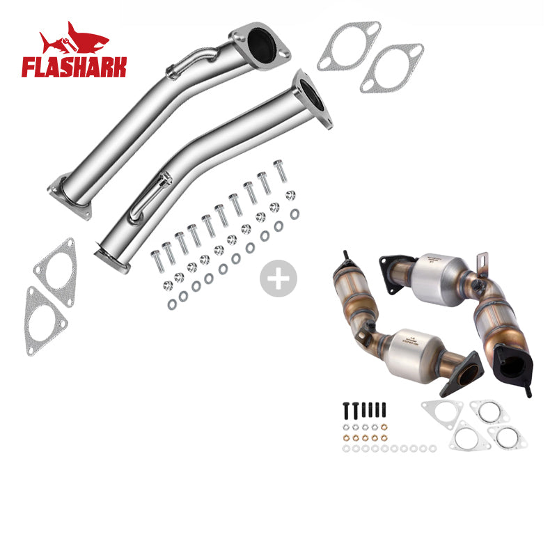 Left&Right Catalytic Converter Kit For 2007-2019 Infiniti G37, Q50, G35 - Direct Fit, E.P.A. Compliant Flashark