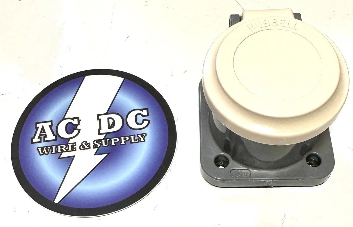 Hubbell HBLNCW Single Pole Connector, Non-Met Cover, White Camlock series 16 HUBBELL