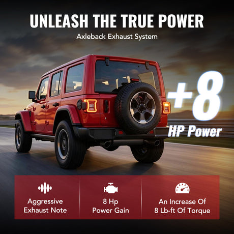 2007-2017 Jeep Wrangler JK (3.6L / 3.8L) & 2018-2023 Jeep Wrangler JL (2.0L / 3.6L) Axle-Back Exhaust System Flashark