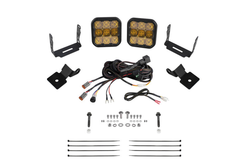 Diode Dynamics 14-18 Polaris RZR XP Stage Series SS5 A-Pillar Pod Kit - Pro Yellow Combo