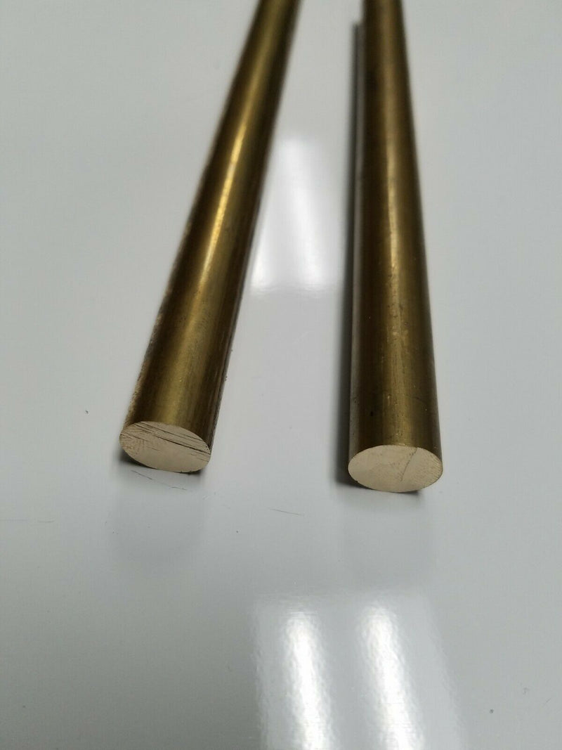 2 Pieces 1/2" C360 BRASS SOLID ROUND ROD 12" long New Lathe Bar Stock 1/2 Hard