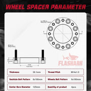 1.5/2 Inches 2011-2022 Chevy Chevrolet Silverado GMC Sierra 2500 3500 8x180mm Wheel Spacers 4PCS Flashark