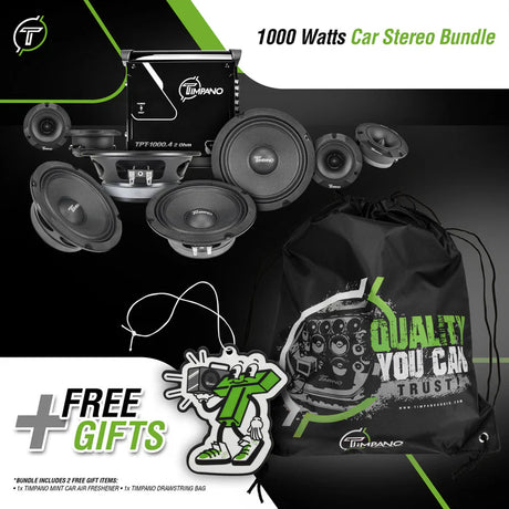 1000 Watts Car Stereo Bundle Timpano Audio